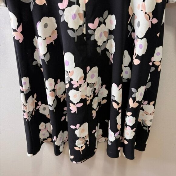 KATE SPADE NEW YORK Black Whimsies Posy Floral Swing Dress Size 10 - Picture 8 of 11